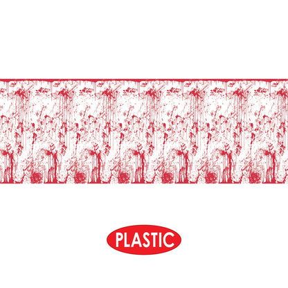 Beistle Bloody Wall Backdrop, 4-Feet by 30-Feet