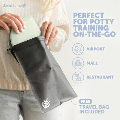 Jool Baby Folding Travel Potty Training Seat for Toddlers, Fits Round & Oval Toilets, Non-Slip Suction Cups, Includes Free Travel Bag (Sage) 🍁 All In One Marketplace Canada