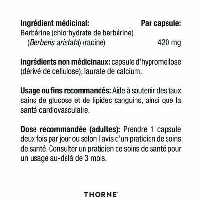 THORNE - Berberine-HP - Botanical Compound To Support Metabolism - 60 Capsules - 30 Servings 🍁 All In One Marketplace Canada