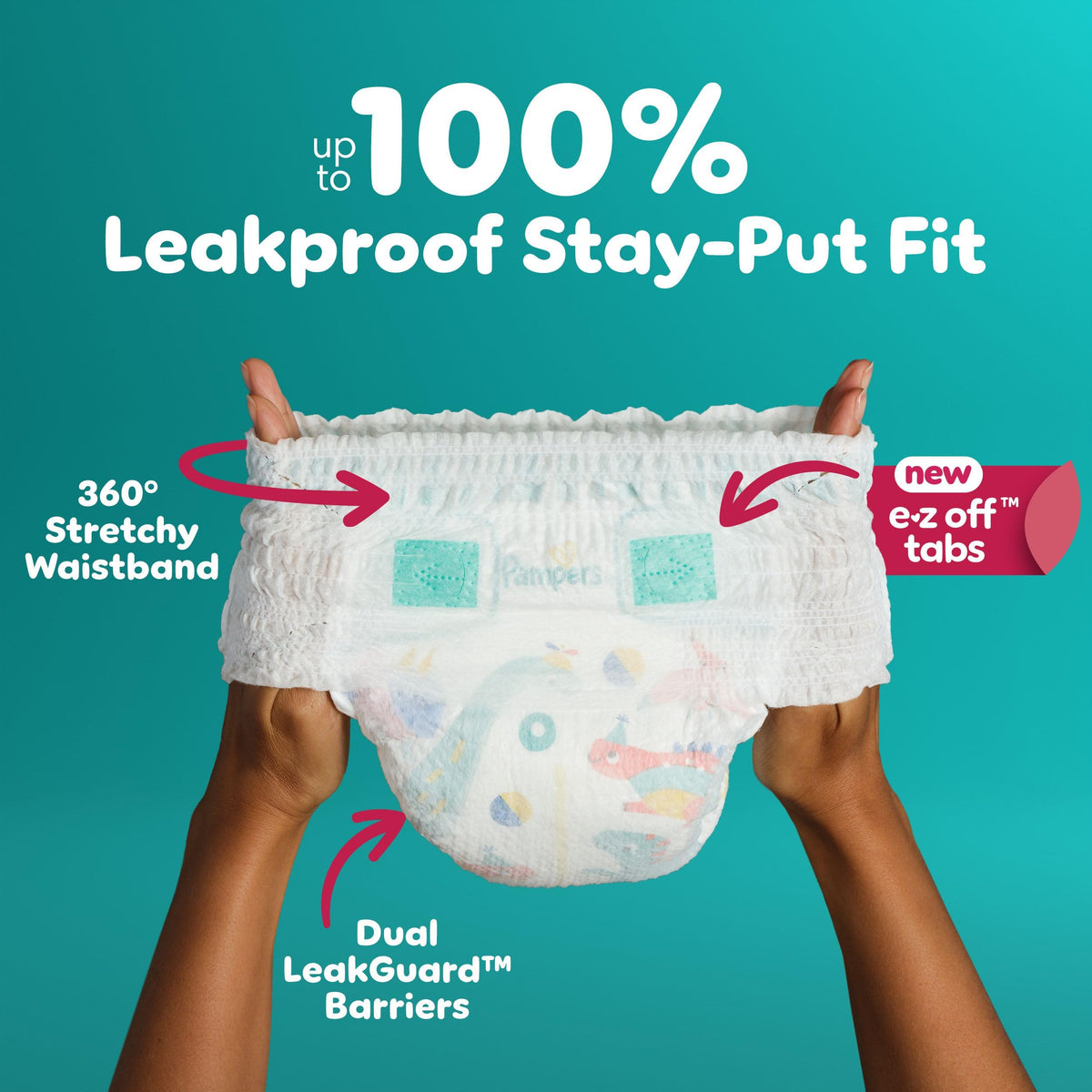 Pampers Diapers - Cruisers 360° - Size 5, up to 100% Leakproof Fit, Designed for Active Babies, Pull On Diaper, EZ Off Tabs Designed for Easy Changes, 1 Pack (Count of 96) 🍁 All In One Marketplace Canada