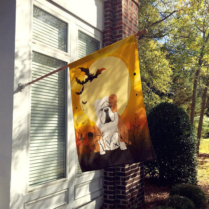 Caroline's Treasures BB4391CHF Halloween English Bulldog Fawn White Canvas House Size Flag, Large, Multicolor