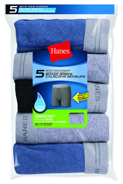 Hanes boys 5 Pack Breathable Boxer Briefs, Assorted, Small US 🍁 All In One Marketplace Canada