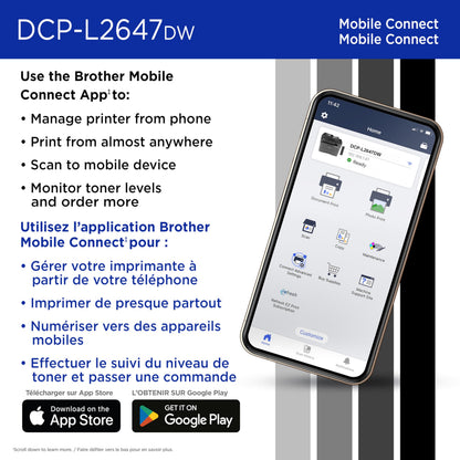 Brother DCP-L2647DW Compact Wireless Monochrome Laser Printer with Scanner, 250-Sheet PaperTray 🍁 All In One Marketplace Canada