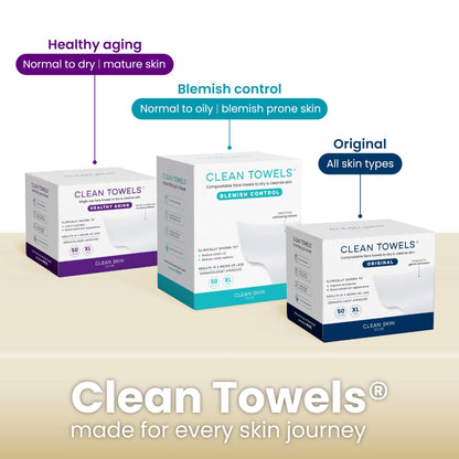 Clean Skin Club Bamboo Viscose Clean Towels® XL 100% USDA Biobased Face Towel, Disposable Face Towelette, Makeup Remover Dry Wipes, Ultra Soft, 50 Ct, 1 Pack 🍁 All In One Marketplace Canada