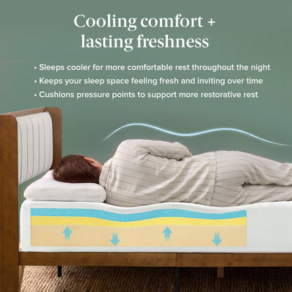 Zinus Twin Mattress - 8 Inch Green Tea Cooling Gel Memory Foam Mattress, Pressure Relief, for Cool Sleep, CertiPUR-US Certified Foam, Mattress in a Box, 10-Year Warranty, Twin Size 🍁 All In One Marketplace Canada