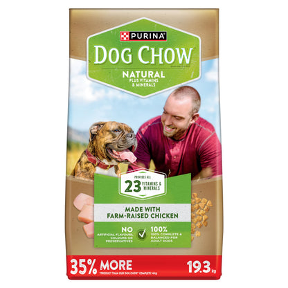 Dog Chow Dry Dog Food, Natural Farm-Raised Chicken - 19.3 kg Bag 🍁 All In One Marketplace Canada