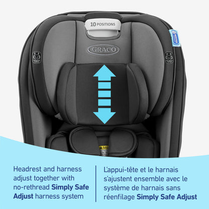 Graco SlimFit3 LX 3-in-1 Car Seat ft. Anti-Rebound Bar, Baby to Big Kid Car Seat, 2.2-45 kg (4-100 lb), Gotham 🍁 All In One Marketplace Canada