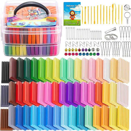 CiaraQ Polymer Clay 50 Colors Starter Kit - Oven Bake Modeling Clay for Kids & Artists, Non-Sticky DIY Clay with Sculpting Tools, Fun Gift for Children Ages 4+, 2.8 lb 🍁 All In One Marketplace Canada