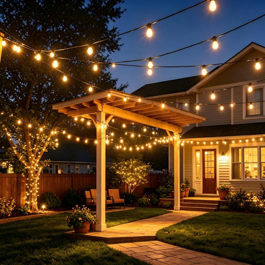 Joomer String Lights Outdoor, 58FT S14 Plug in Patio Lights Waterproof with 15+2 Edison Vintage Shatterproof Bulbs, Connectable Outdoor Hanging Light for Gazebo,Yard, Outside Decor (2700k Warm White) 🍁 All In One Marketplace Canada