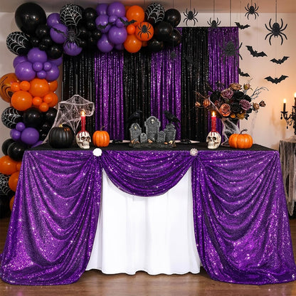 Glitter Table Cloths for Parties Sequin Tablecloths Sparkle Tablecloth for Rectangle Tables 90x132 inch Bridal Shower Tablecloth Glamorous Halloween Wedding Decoration