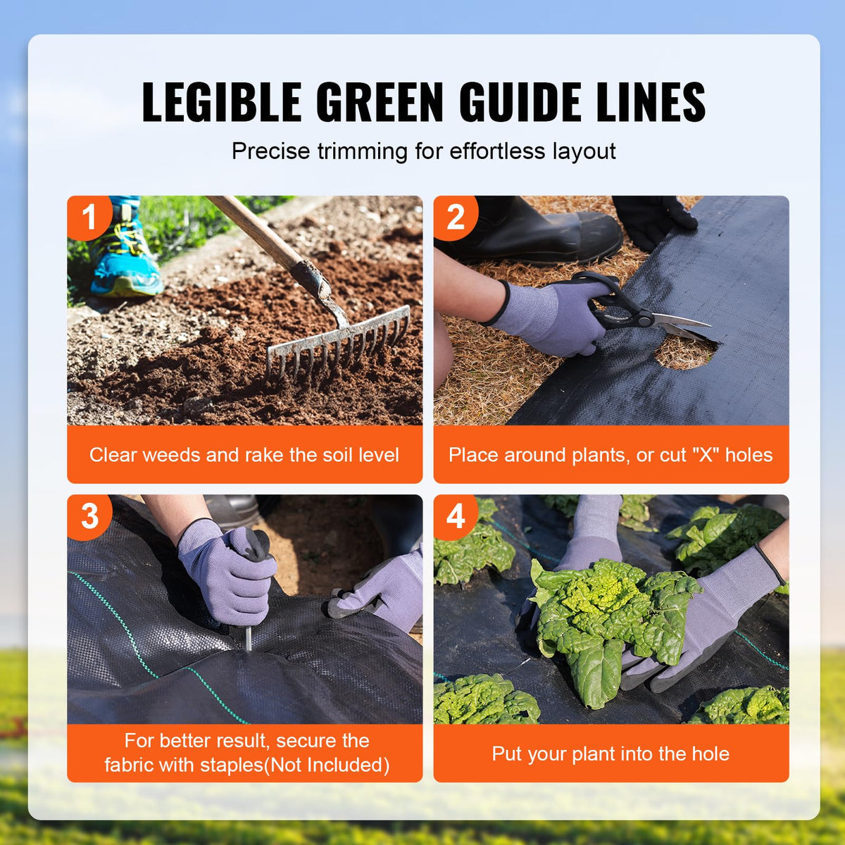 VEVOR Weed Barrier Landscape Fabric, 4*50FT Heavy Duty Garden Weed Fabric, Woven PP Weed Control Fabric, Driveway Fabric, Geotextile Fabric for Landscaping, Ground Cover, Weed Blocker Weed Mat, Black 🍁 All In One Marketplace Canada