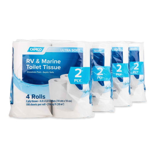 Camco Camper/RV Toilet Paper — 2-Ply — Septic Safe — Dissolves Fast — Dye & Fragrance Free — 16-Rolls (500 Sheets Per Roll) (40282) 🍁 All In One Marketplace Canada