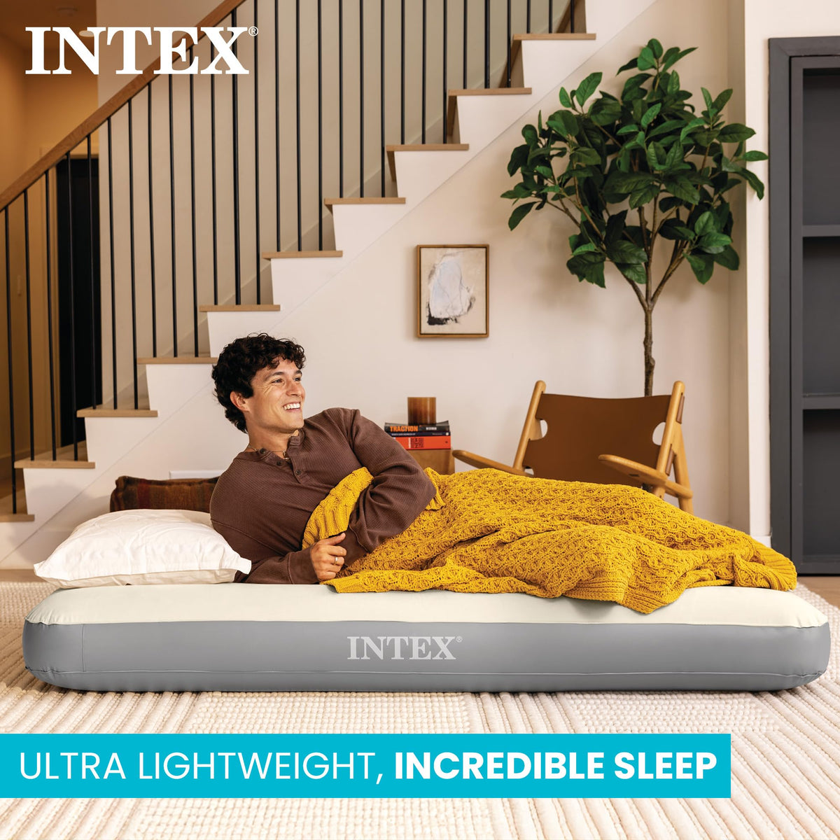INTEX 64101E Dura-Beam Standard Single-High Air Mattress: Fiber-Tech – Twin Size – 10in Bed Height – 300lb Weight Capacity – Pump Sold Separately 🍁 All In One Marketplace Canada
