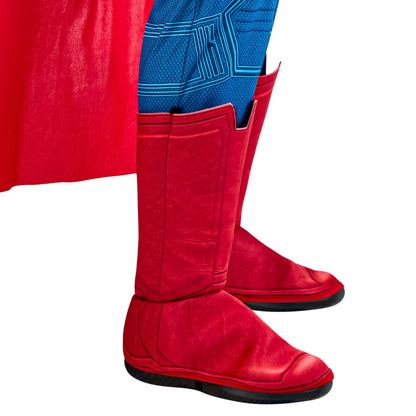 Rubies Men's Superman Deluxe Costume Jumpsuit with Shoe Covers and Cape, for Halloween and Themed Parties, X-Large