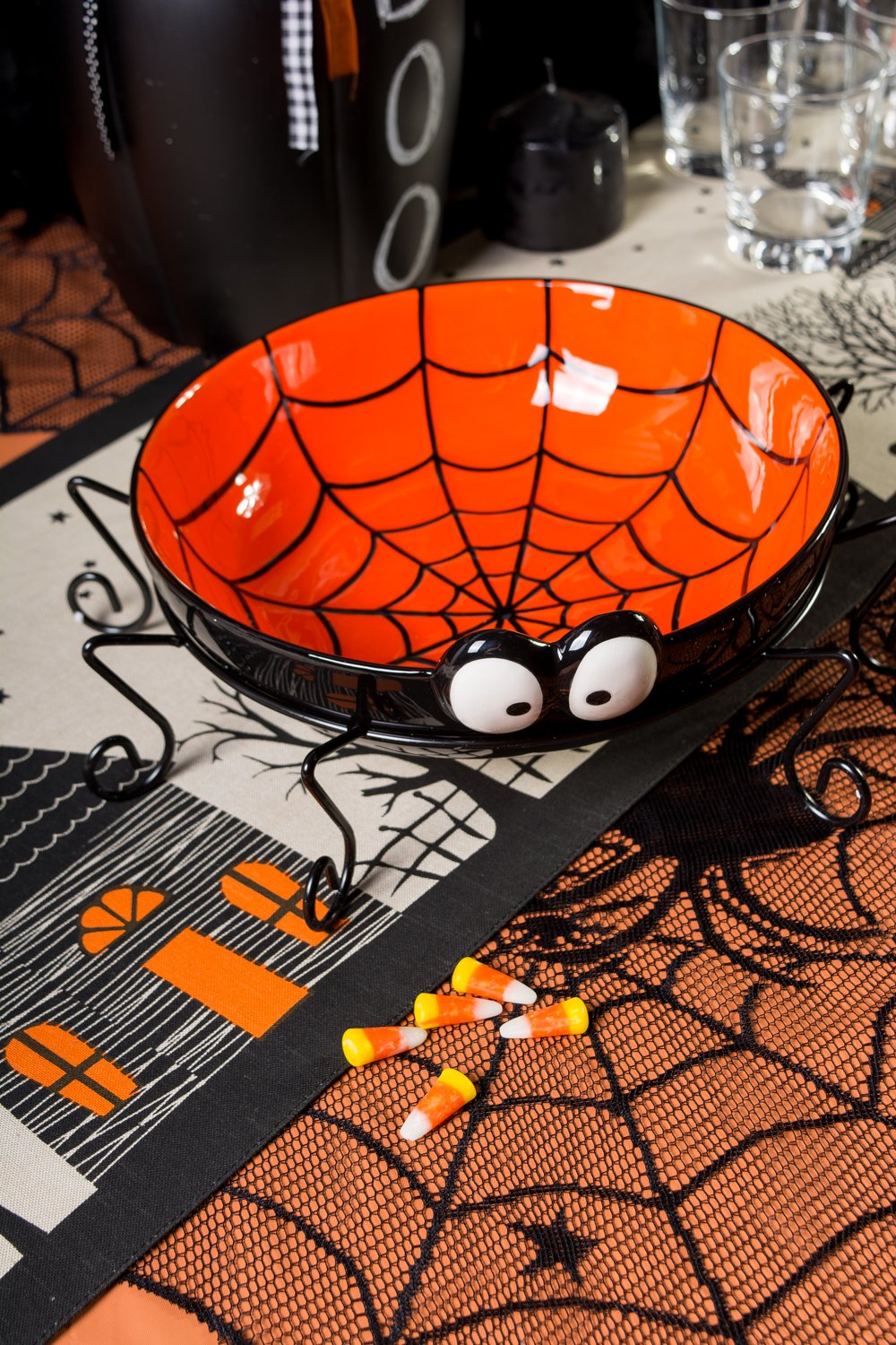 DII 100% Cotton, Spooky Scary Haunted House Halloween Table Runner, 14 by 72-Inch