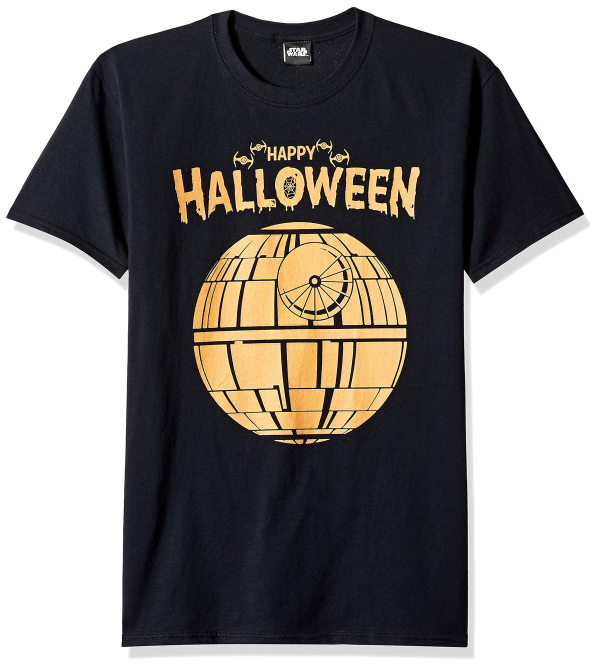 STAR WARS Licensed Halloween Happy Death Star Men's Tee, Black, Medium