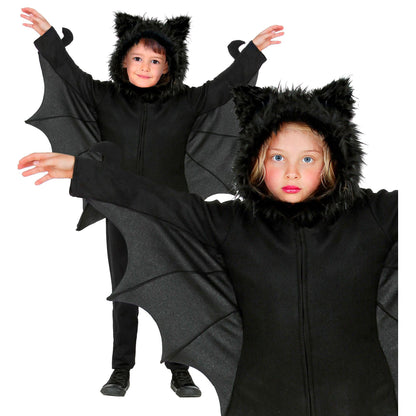 Widmann Kids' Halloween Bat Costume - Black - 140cm