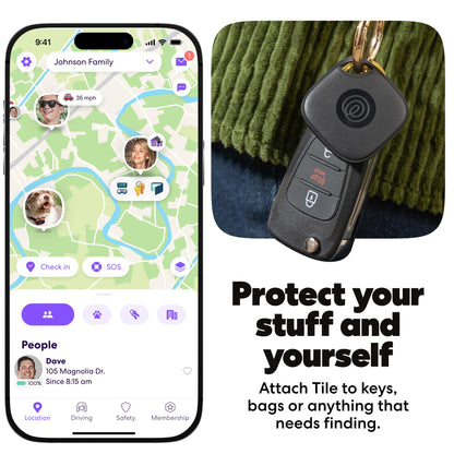 Life360 Tile - Bluetooth Tracker, Keys Finder and Item Locator for Keys, Bags and More. Phone Finder. Both iOS and Android Compatible. 1-Pack (Black) 🍁 All In One Marketplace Canada