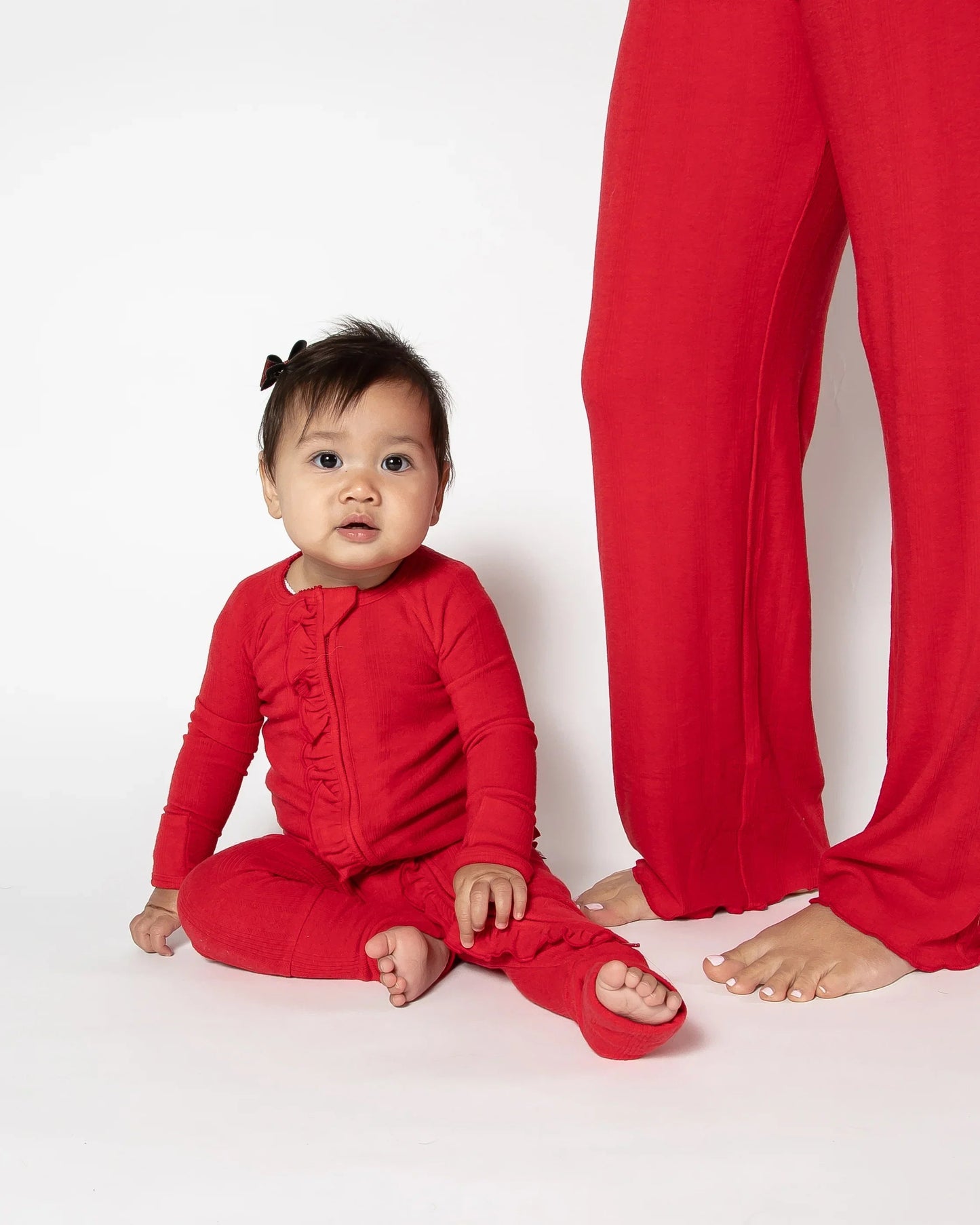 Roter Langer Pyjama für Damen