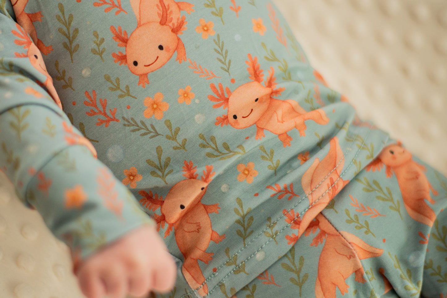Pyjama 2 pièces en bambou – Axolove ♥️(Axolotl)