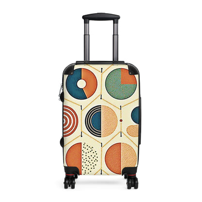 Geometrischer Mid-Century-Koffer – Retro-Handgepäck in bunten Farben