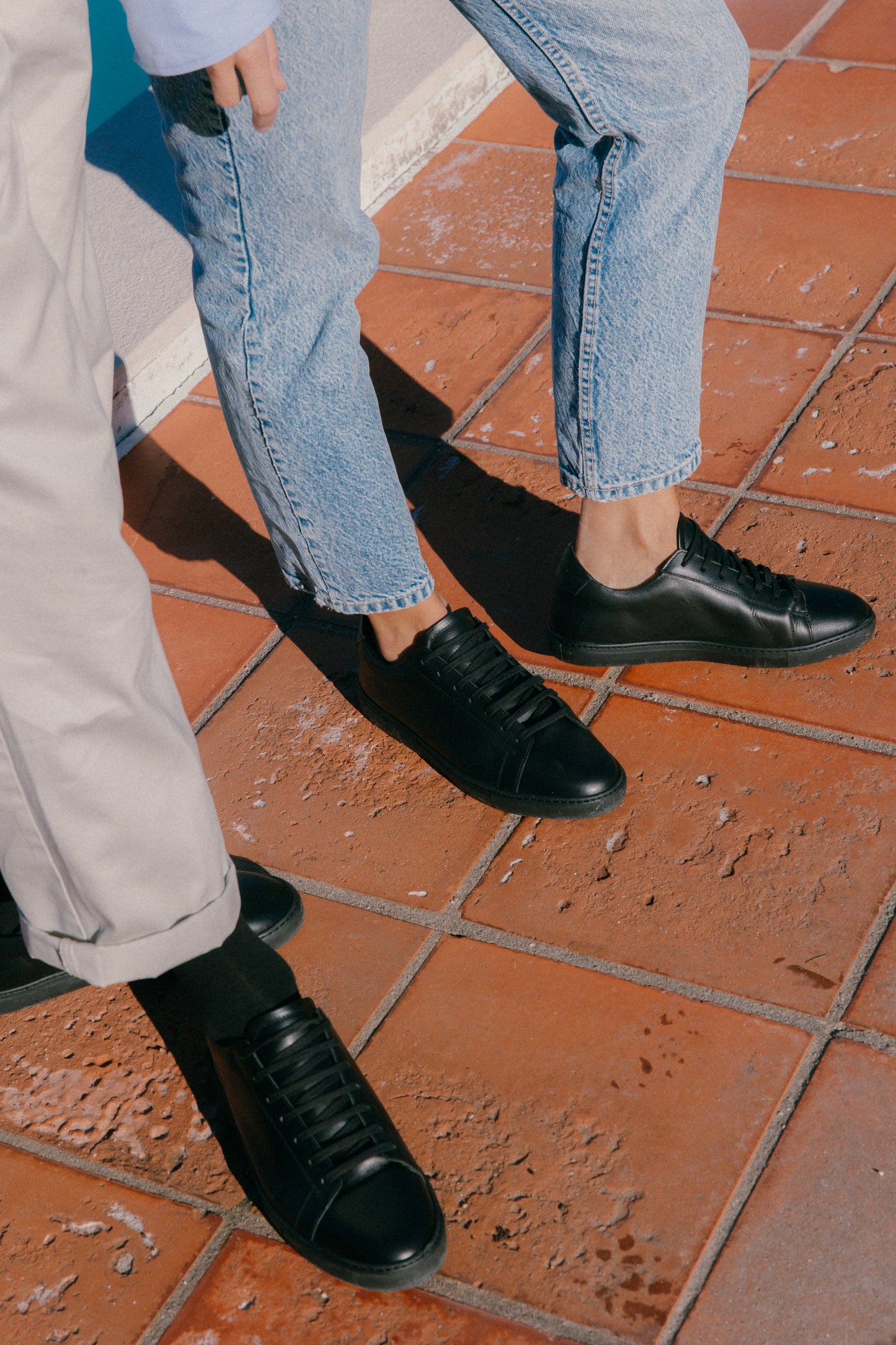 Black Calfskin Low-Top Leather Sneaker