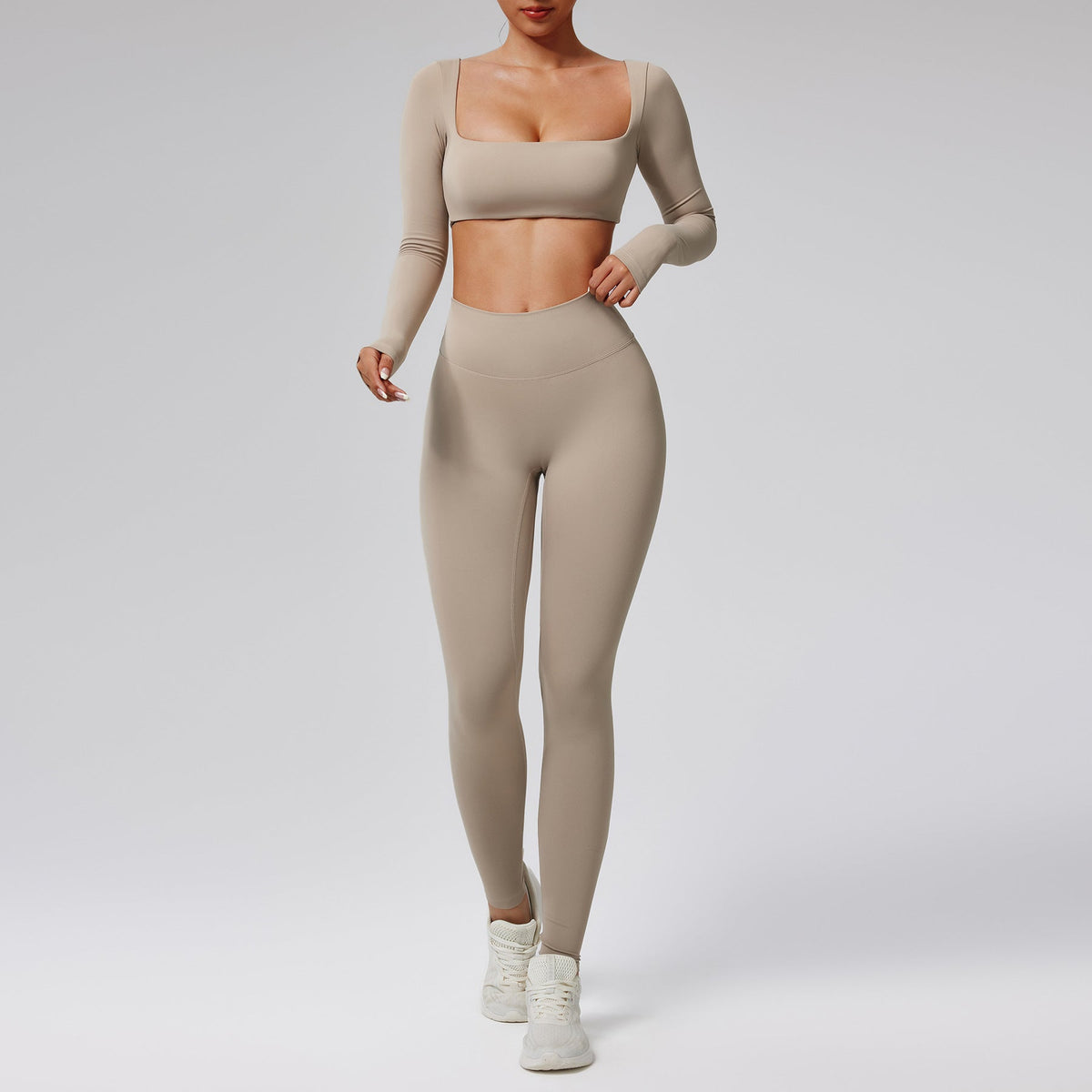 Women’s High-Waisted Quick-Dry Running Set – Two-Piece Sports & Workout Outfit
