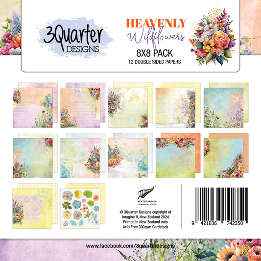 3Quarter Designs Heavenly Wildflowers 8x8 Paper Pack