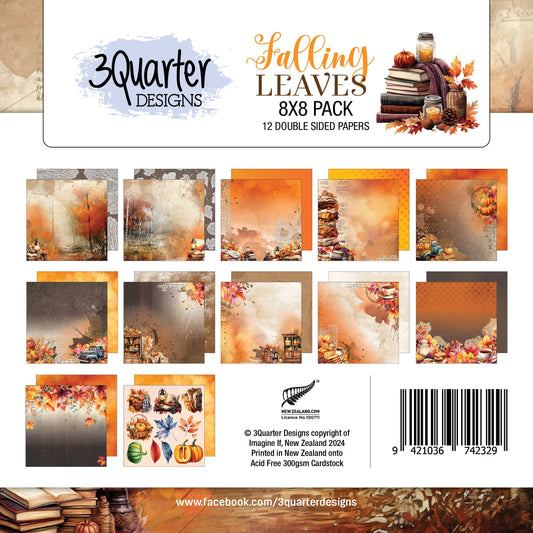 3Quarter Designs Falling Leaves 8x8 Paper Pack