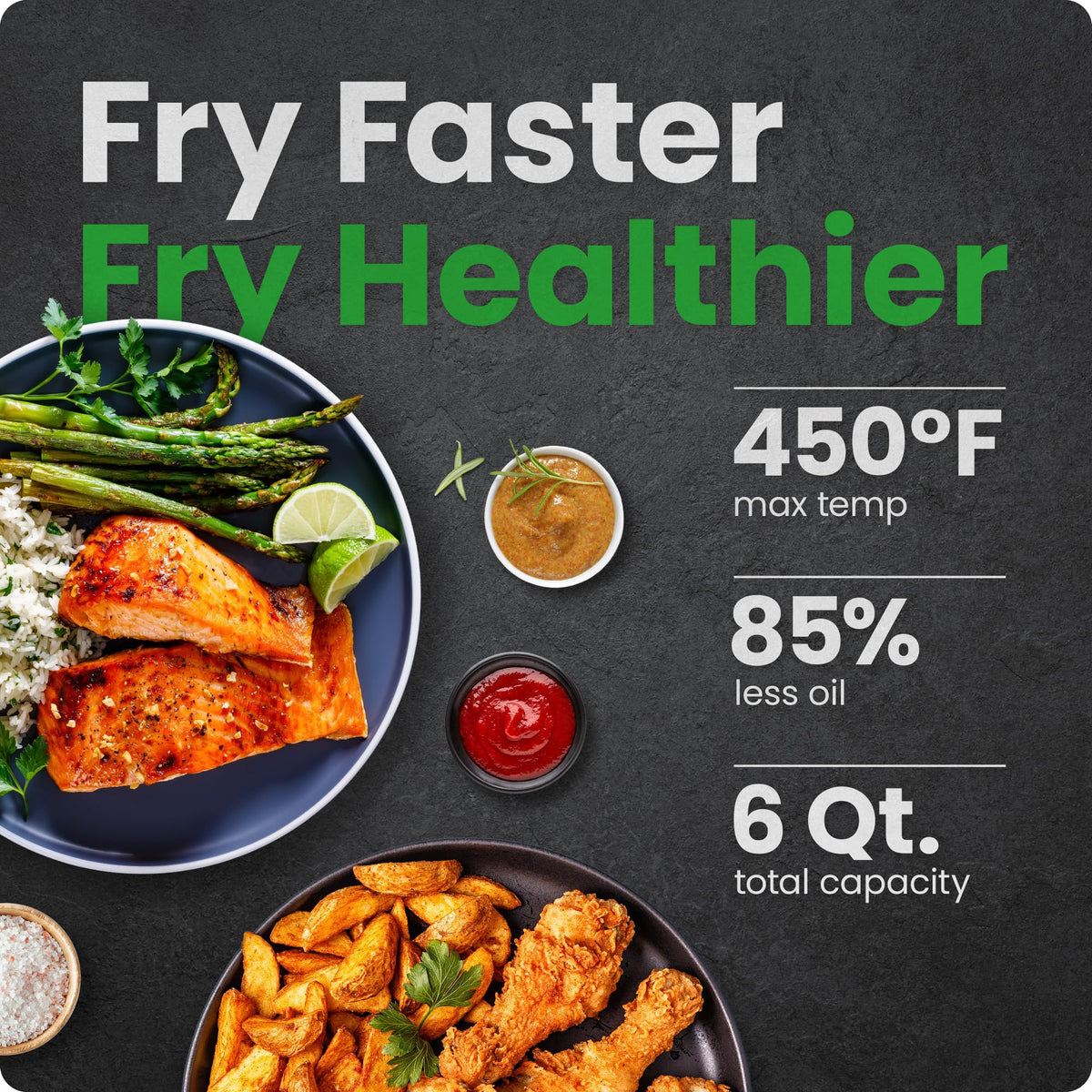 CHEFMAN 6 Quart Dual Basket Air Fryer Oven with Easy View Windows, Sync Finish, Hi-Fry, Auto Shutoff, 2 Independent 3Qt Nonstick Dishwasher Safe Frying Baskets, Digital Double Air Fryer - Black 🍁 All In One Marketplace Canada