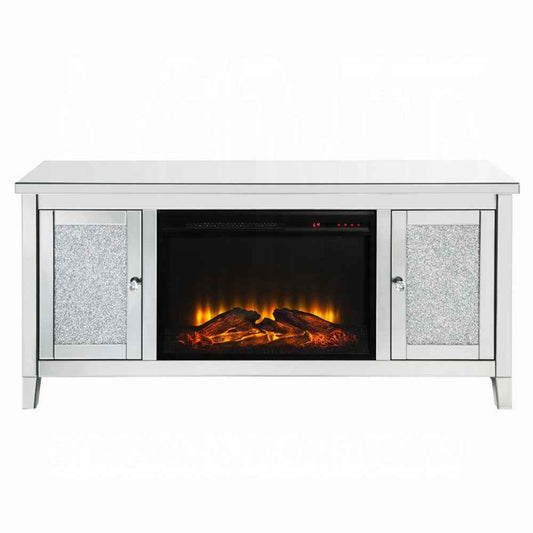 Brilliance Luxury Mirrored TV Stand/Fireplace - Clear