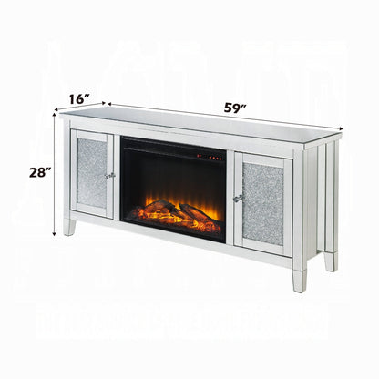 Brilliance Luxury Mirrored TV Stand/Fireplace - Clear