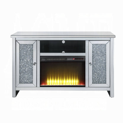 Brilliance-II Luxury Mirrored TV Stand/Fireplace - Clear