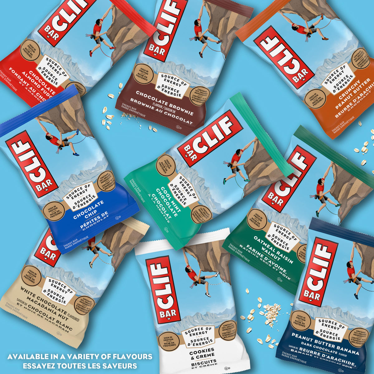 Clif Bar Energy Bars, Cool Mint Chocolate, Snacks, 680 g (Pack of 10) 🍁 All In One Marketplace Canada