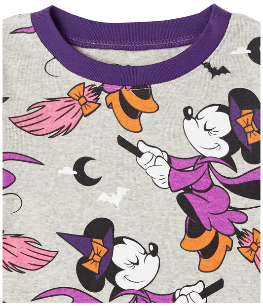 Amazon Essentials Disney | Marvel | Star Wars Girls' Pajama Set, Minnie/Halloween, 10 Years