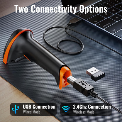 Tera Barcode Scanner Wireless 1D Laser Cordless Barcode Reader with Battery Level Indicator, Versatile 2 in 1 2.4Ghz Wireless and USB 2.0 Wired 🍁 All In One Marketplace Canada