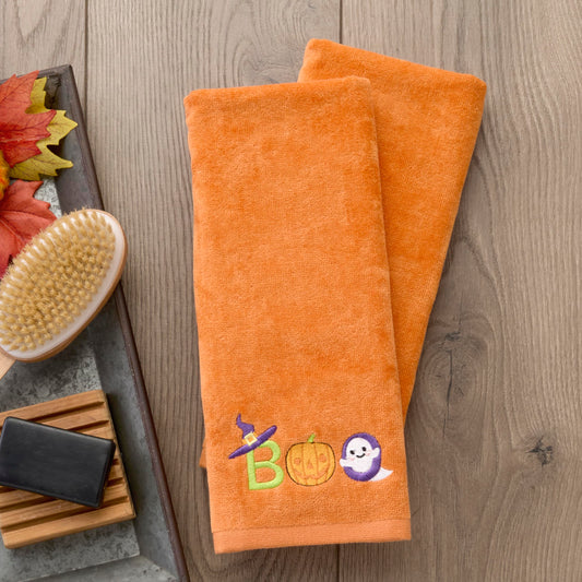 SKL Home Halloween Boo Hand Towel Set for Bath/Kitchen/Bar & Gift, 2 Count
