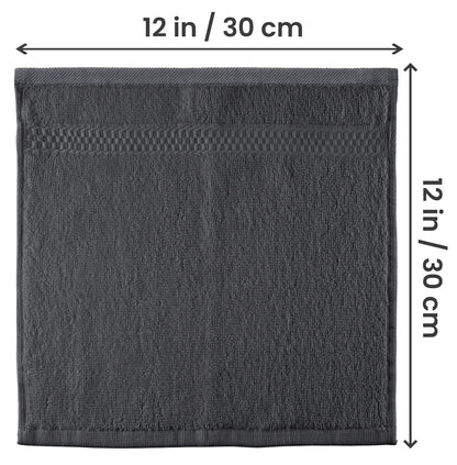 Utopia Towels Premium Washcloth Set, 12 by 12 Inches, 600 GSM 100% Cotton Face Cloths, Highly Absorbent and Soft Feel Fingertip Towels, 12 Pack, Grey 🍁 All In One Marketplace Canada