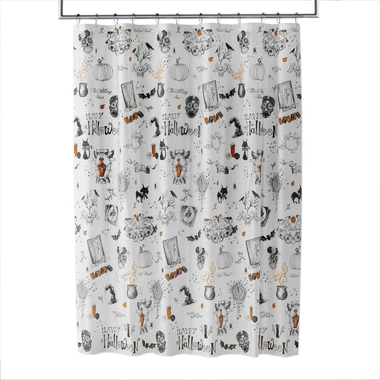 SKL Home Happy Halloween Shower Curtain & Hook Set, Multicolored 12 Piece