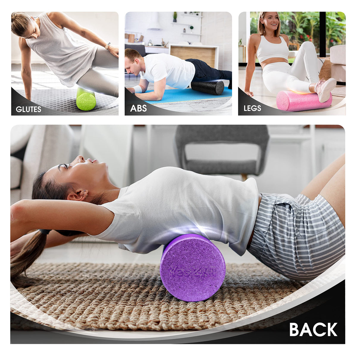 Yes4All EPP Exercise Foam Roller – Extra Firm High Density Foam Roller – Best for Flexibility and Exercises (36 inch, Black) 🍁 All In One Marketplace Canada