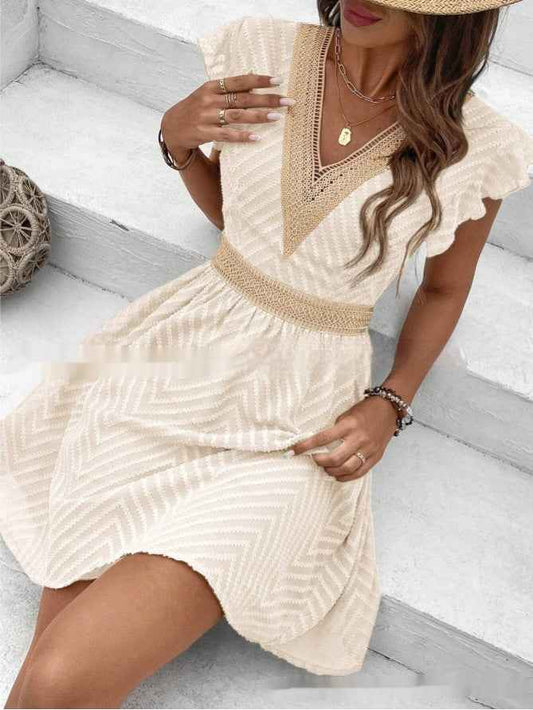 Women's Ice Silk Summer Dress – Lightweight Short Sleeve Casual Fashion Dress