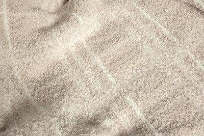Blushing Beige & White Plaid Print Überwurfdecke