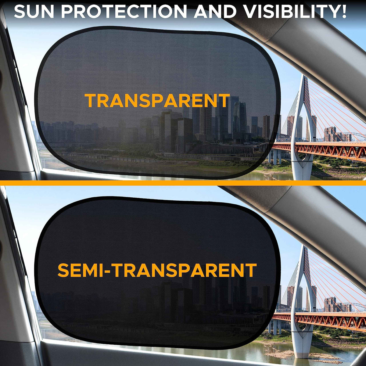 EcoNour Car Window Shades for Baby (4 Pack) - 20"x12" | Sun Shade for Car Window for Kids | Shades for Side Windows | Automotive Sun Protection from UV and Sun Glare | Baby Accessories 🍁 All In One Marketplace Canada
