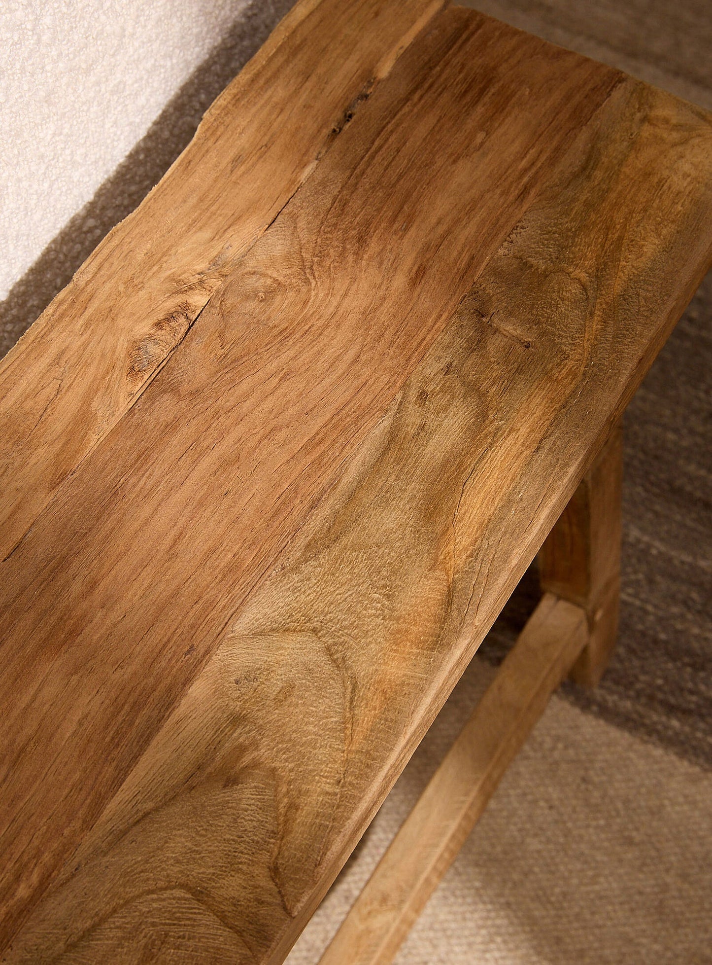 Sitzbank aus recyceltem Teakholz LEON-90cm
