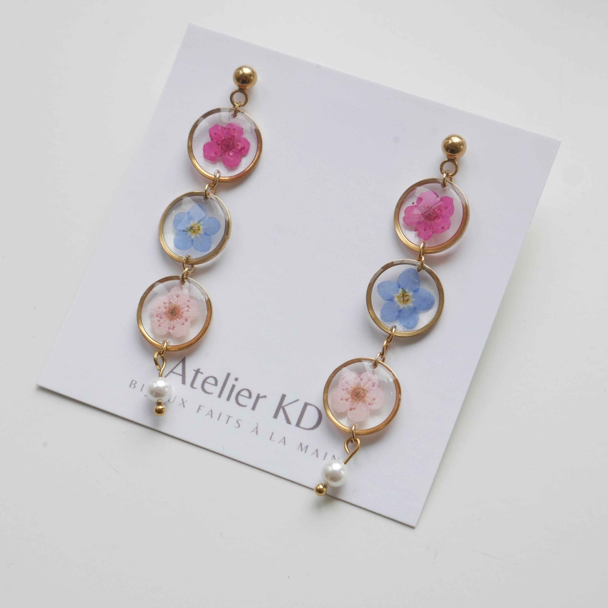 Boucles d'oreilles Perla trio- ronds 12mm