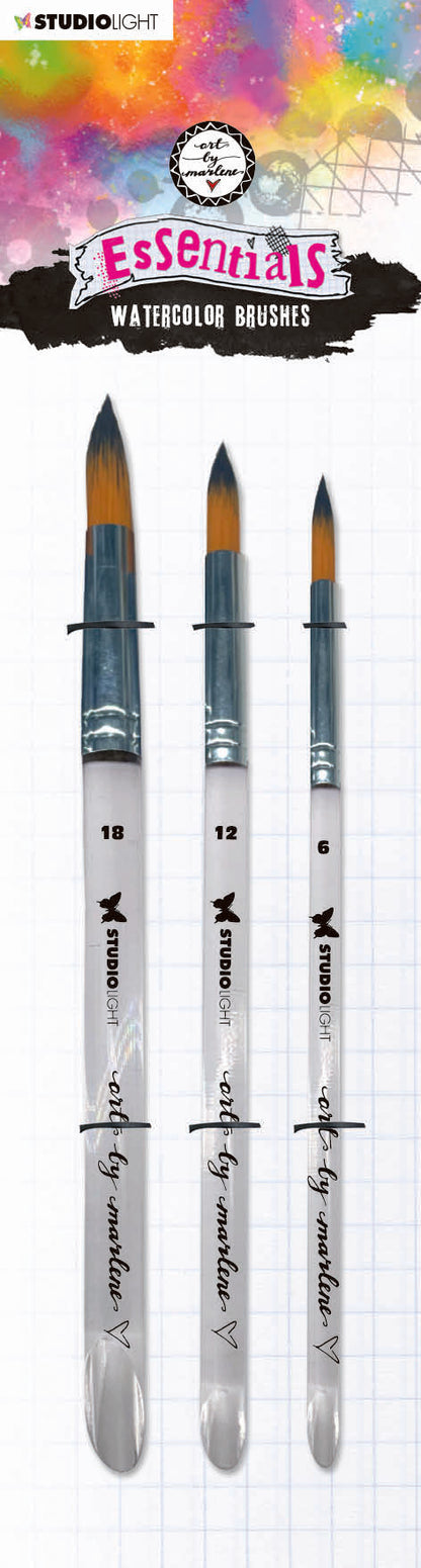 ABM Watercolor Brushes Set of 3 Essentials 298x80x6mm 3 PC nr.04