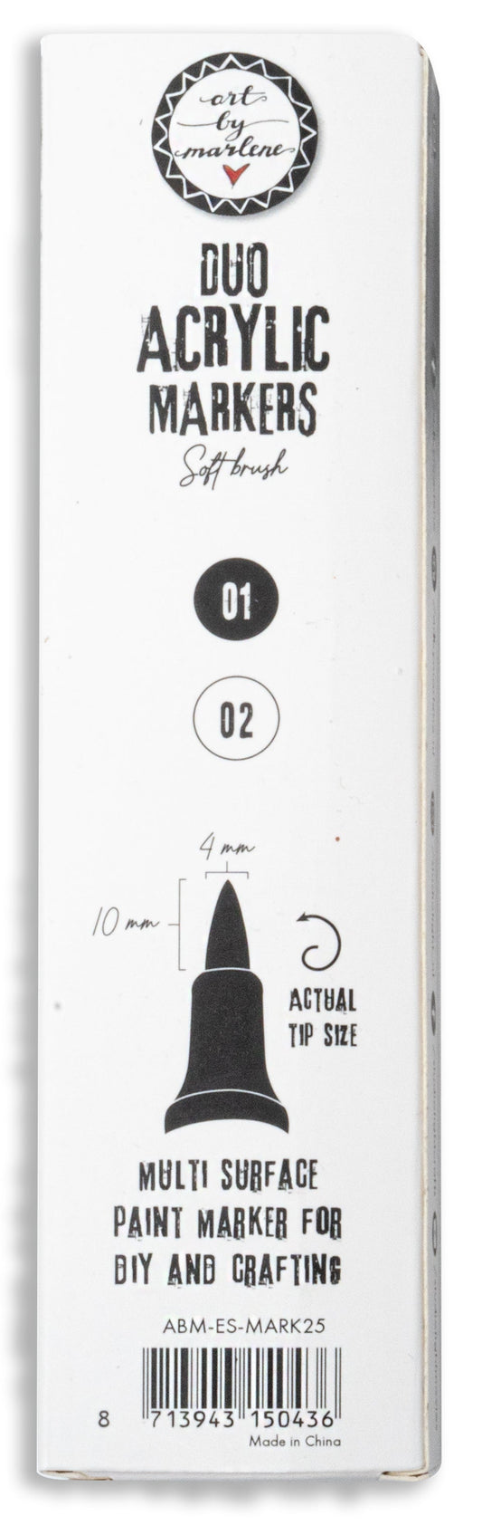 ABM Duo Acrylic Markers Black And White Essentials 3 PC