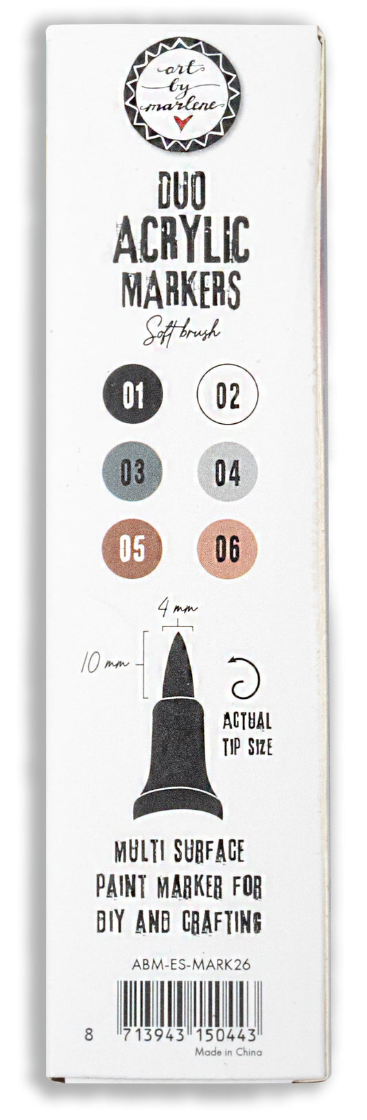 ABM Duo Acrylic Markers Browns Essentials 3 PC