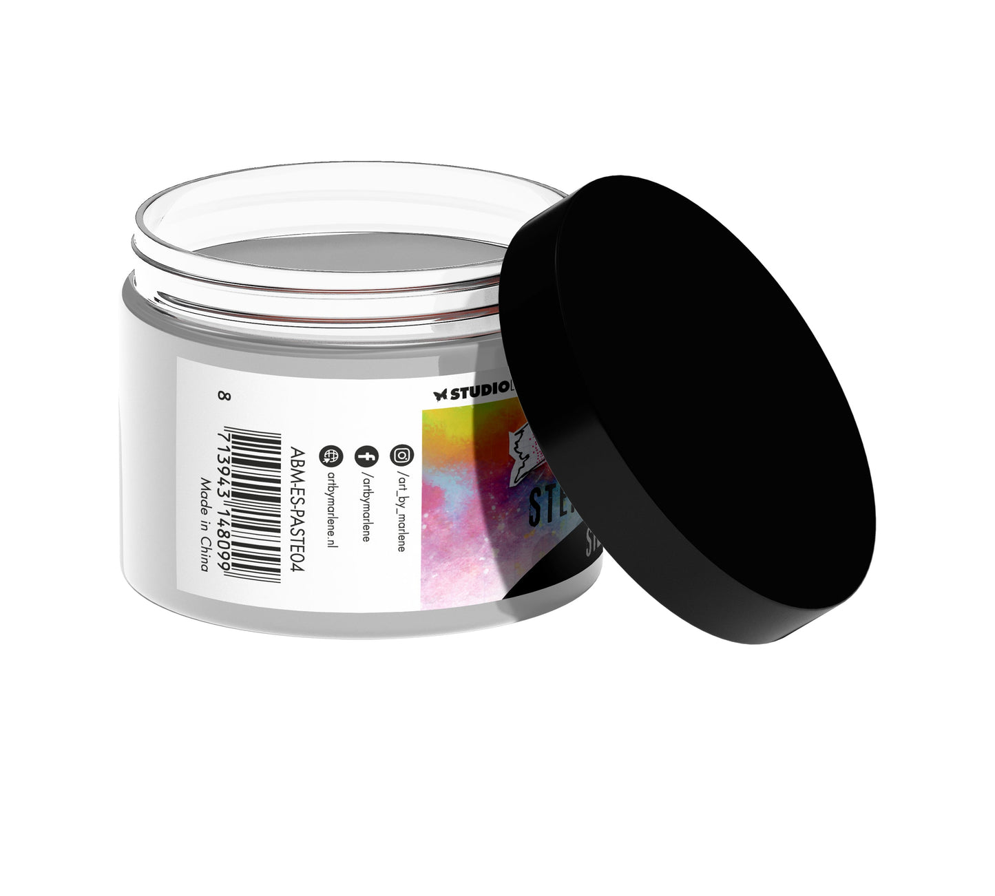 ABM Stencil Paste Silver Metallic Essentials 70x60x70mm 1  PC  nr.04