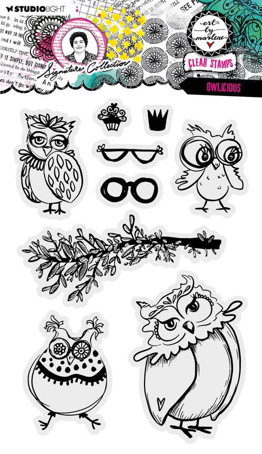 ABM Clear Stamp Owlicious Signature Collection 148x210x3mm 9 PC nr.637